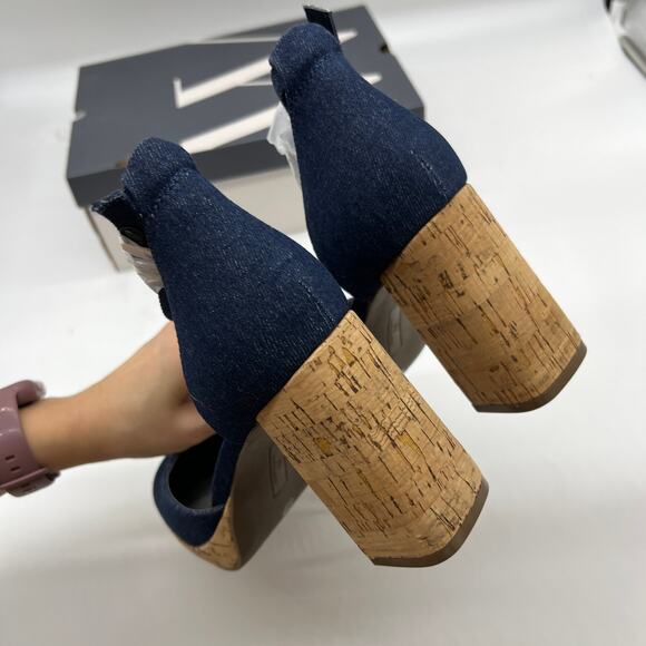 Worthington Womens Panama Block Heel Pumps Denim Size 8.5M - Picture 5 of 10